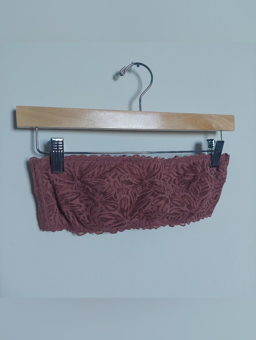 aerie Strapless Lace Bandeau Bralette - Mauve